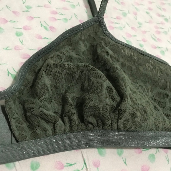 NWT Aerie Sparkly Bralette M Island Breeze Royal Palm Green - Picture 4 of 12